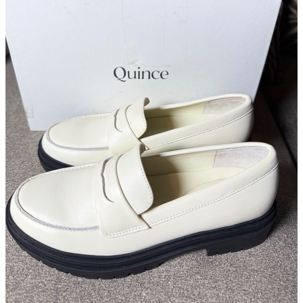 Quince Italian Leather Lug Sole Loafer Bone White Shoes 6.5 LB59130-BSUN001